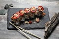 Sushi roll philadelphia different kinds Royalty Free Stock Photo