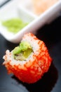 Sushi roll Philadelphia with wasabi