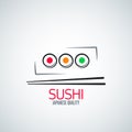 Sushi roll plate menu background Royalty Free Stock Photo