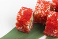 Sushi Roll with Red Flying Fish Roe Royalty Free Stock Photo