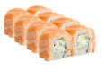 Sushi roll with salmon isolated on white background Royalty Free Stock Photo