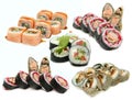 Sushi Roll set, Japanese cuisine Royalty Free Stock Photo