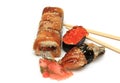 Sushi and roll with a smoked fish