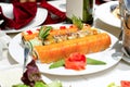 Sushi roll with smoked salmon Royalty Free Stock Photo