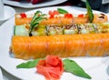 Sushi roll with smoked salmon Royalty Free Stock Photo