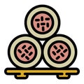 Sushi roll stand icon, outline style