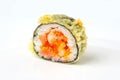 Sushi roll with tempura tuna and salmon Royalty Free Stock Photo