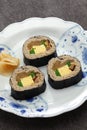 It is a Japanese dish called `Soba Sushi`. Royalty Free Stock Photo