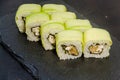 Sushi roll with vegetables. Japanese food. 35