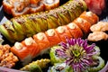 Sushi and rolls Royalty Free Stock Photo
