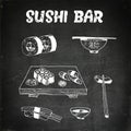 Sushi and rolls Royalty Free Stock Photo