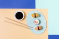 sushi rolls plate table. High quality photo Royalty Free Stock Photo