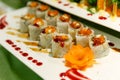 Sushi Rolls Topping with Ikura