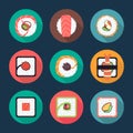 Sushi and rolls vector icons