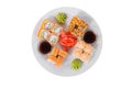 Sushi, rolls on a white isolated background Royalty Free Stock Photo