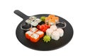 Sushi, rolls on a white isolated background Royalty Free Stock Photo