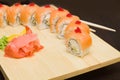 Sushi with Salmon - japanese gourmet food Royalty Free Stock Photo