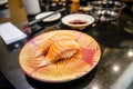 Sushi Salmon, Traditional Japanese food. Raw salmon sushi. Royalty Free Stock Photo
