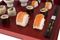 Sushi,sashimi,Maki Japanese cuisine. Royalty Free Stock Photo