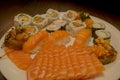 Sushi and sashimi sea food Royalty Free Stock Photo