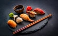 Sushi sashimi set closeup Royalty Free Stock Photo