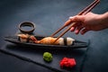 Sushi sashimi set closeup Royalty Free Stock Photo