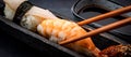 Sushi sashimi set closeup Royalty Free Stock Photo