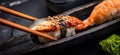 Sushi sashimi set closeup Royalty Free Stock Photo