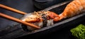 Sushi sashimi set closeup Royalty Free Stock Photo