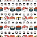 Sushi seamless pattern