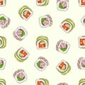 Sushi seamless pattern