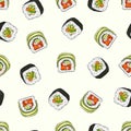 Sushi seamless pattern Royalty Free Stock Photo