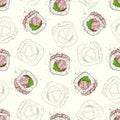 Sushi seamless pattern