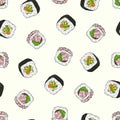 Sushi seamless pattern Royalty Free Stock Photo