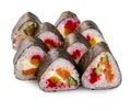 Sushi seaweed group on white Royalty Free Stock Photo