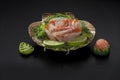 Sushi seaweed salad over shell Royalty Free Stock Photo