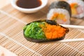 Sushi seaweed shrimp eggs Royalty Free Stock Photo