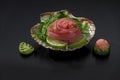 Sushi seaweed and tuna salad over shell Royalty Free Stock Photo