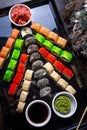 Sushi set with a Christmas tree shape Royalty Free Stock Photo