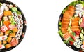 Sushi Set. Different sashimi, sushi and rolls isolated on white background Royalty Free Stock Photo