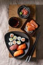 Sushi Set nigiri and sushi rolls Royalty Free Stock Photo