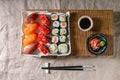 Sushi Set nigiri and sushi rolls Royalty Free Stock Photo