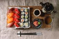 Sushi Set nigiri and sushi rolls Royalty Free Stock Photo