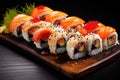 Sushi Set, Susi Rolls Lunch, Nori Maki, Nigiri Sushi Roll Royalty Free Stock Photo