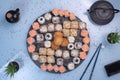 Sushi Set sashimi and sushi rolls served