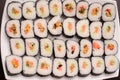 Big sushi set on the white plate Royalty Free Stock Photo