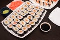 sushi set on the big white plate Royalty Free Stock Photo