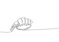 Sushi, shrimp nigiri, ebi nigiri one line art. Continuous line drawing of sushi, japanese, food, roll, culture, tasty Royalty Free Stock Photo