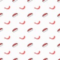 Sushi and shrimp, seamless pattern, vector