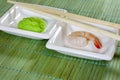 Sushi shrimp and wasabi